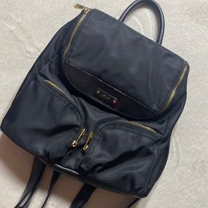 DONATED Utility mini backpack black with gold hardware &adjustable straps